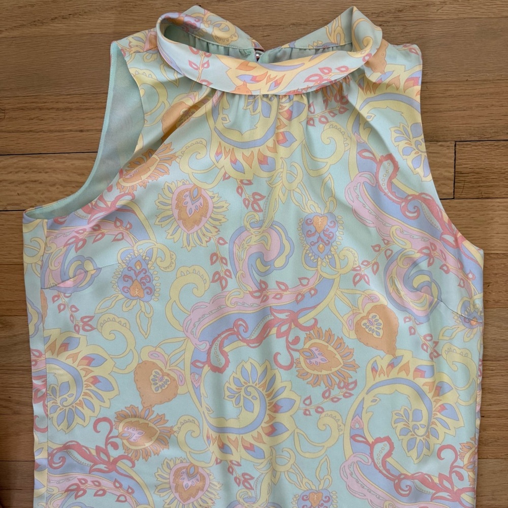 Brooks Brothers Size 8 Pastel Paisley Shift Dress - Picture 3 of 8